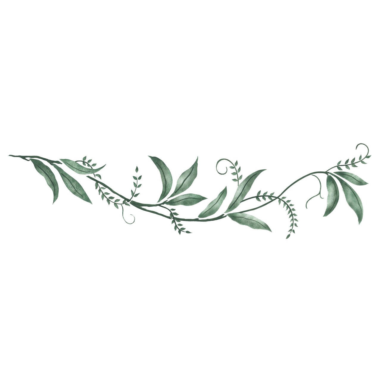 Willow Leaf Vine Wall Stencil | 3025 by Designer Stencils | Floral Stencils |